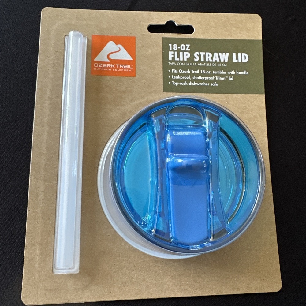 Ozark Trail 18-oz Flip Straw Lid Replacement‎ with Straw Electric Blue